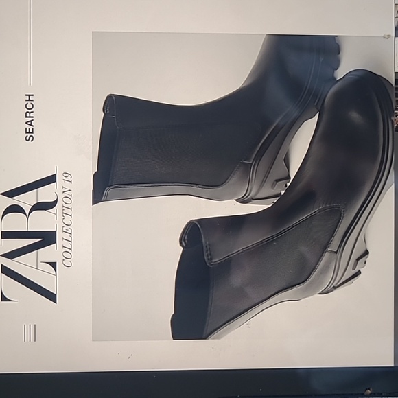 ZARA Leather Ankle Boots with Lug Sole - Picture 1 of 11